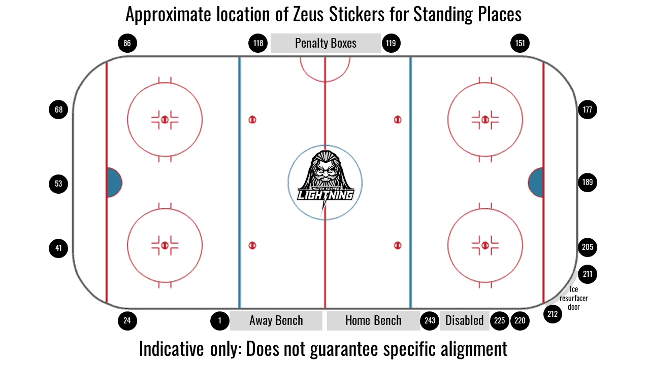 Rink Seating Zeus Stickers | Milton Keynes Lightning