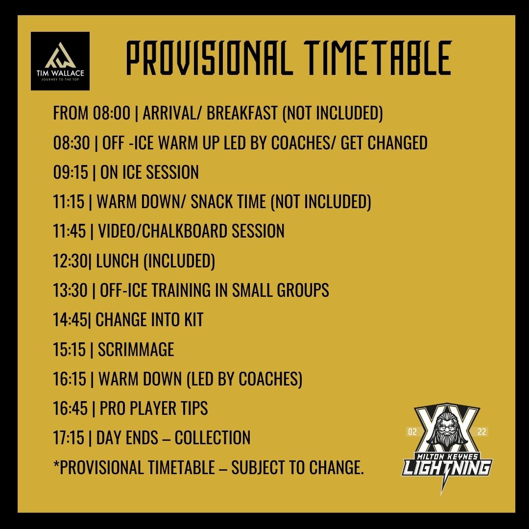 Provisional timetable