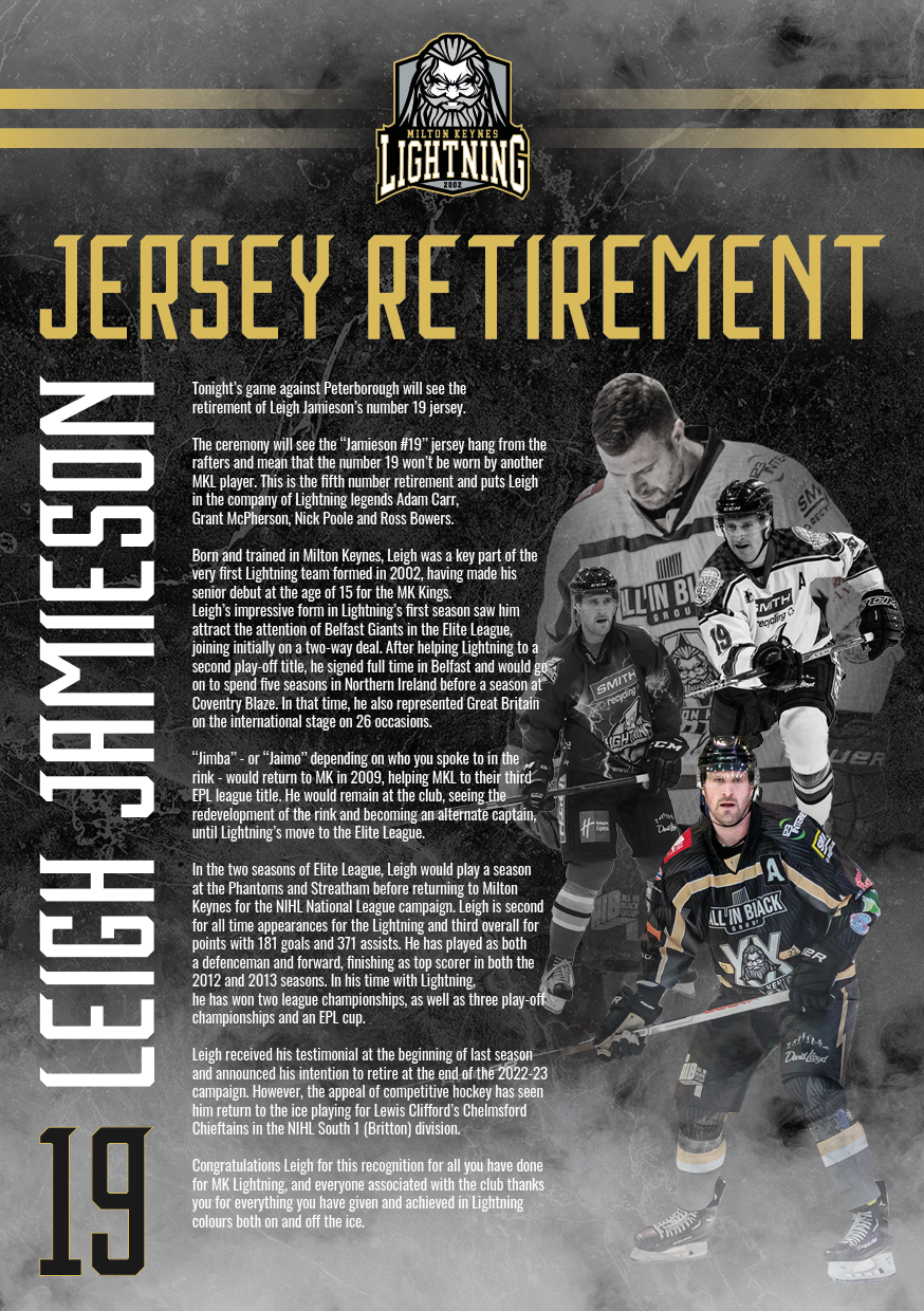 Leigh Jamieson jersey retirement Ice hockey
