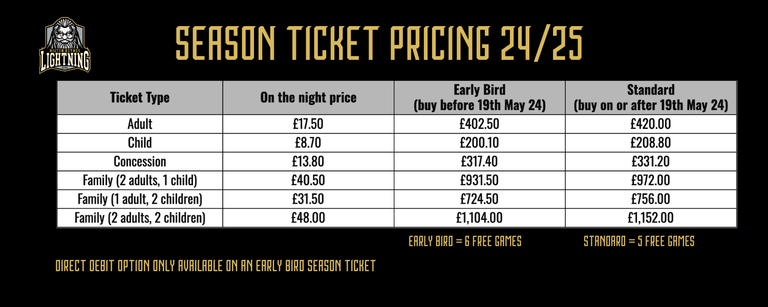 MKL Season Ticket Prices 24/25