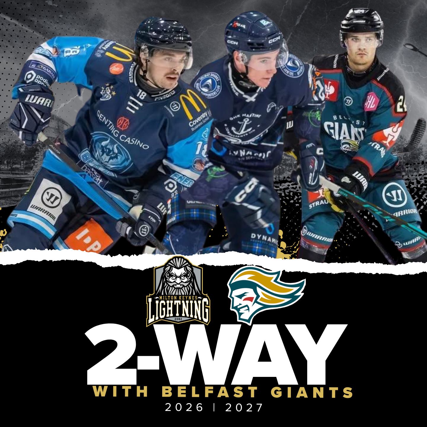Hamill, Beattie, Stewart join MKL on 2 way contracts with Belfast Giants
