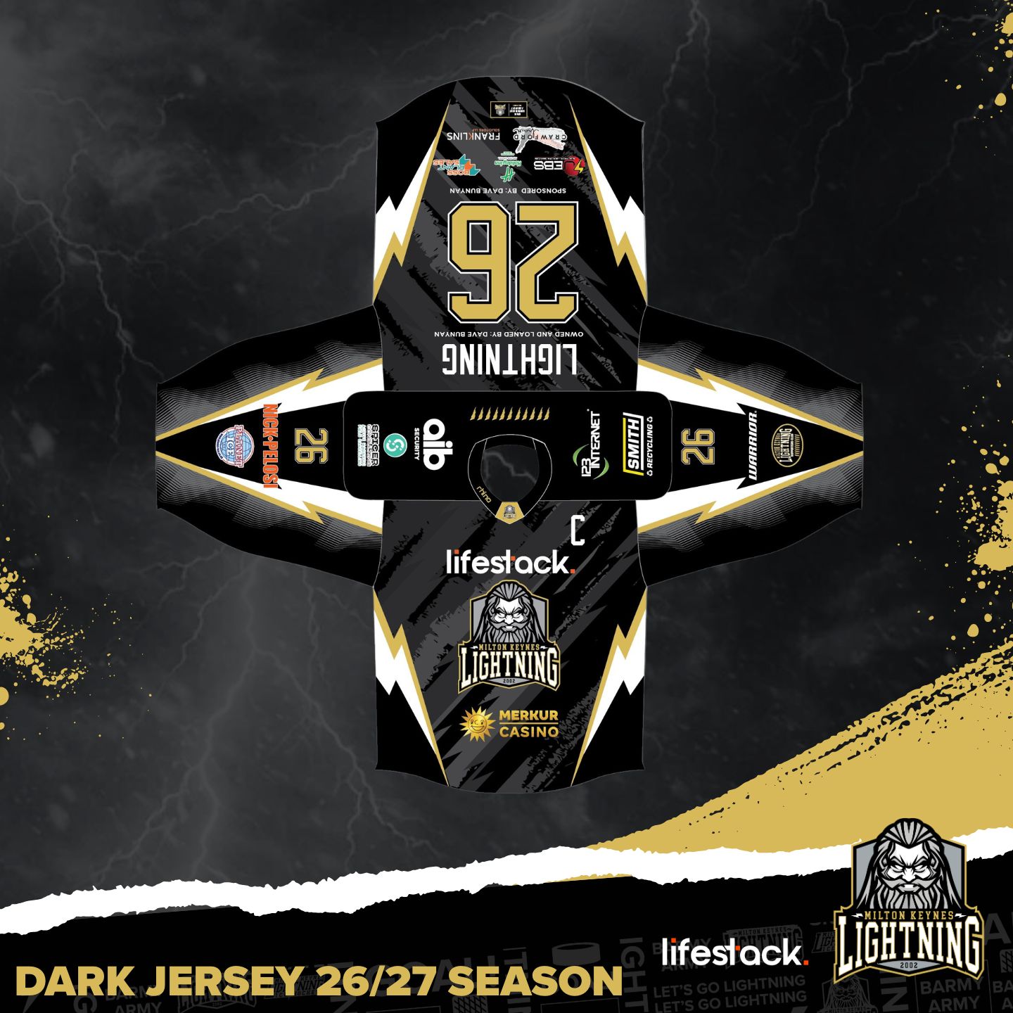 Dark flatlay lifestack MK Lightning flat lay dark jersey
