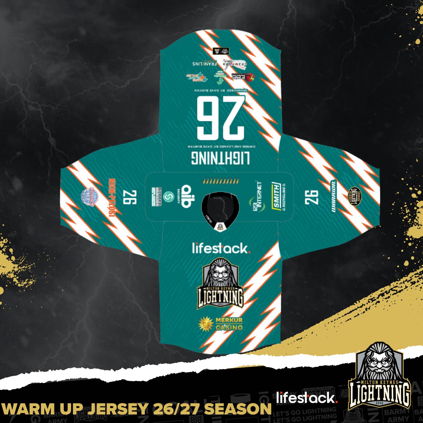 warm up flatlay correct logo lifestack MK Lightning flat lay dark jersey