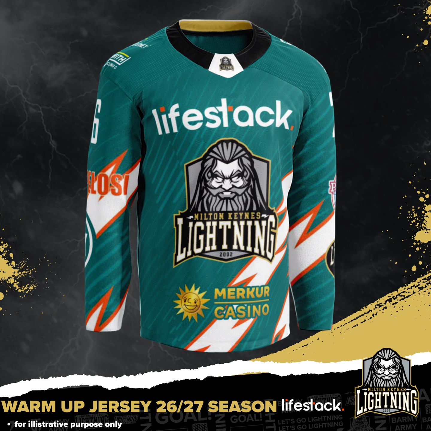 warm up front lifestack MK Lightning 26/27 season warm up jersey