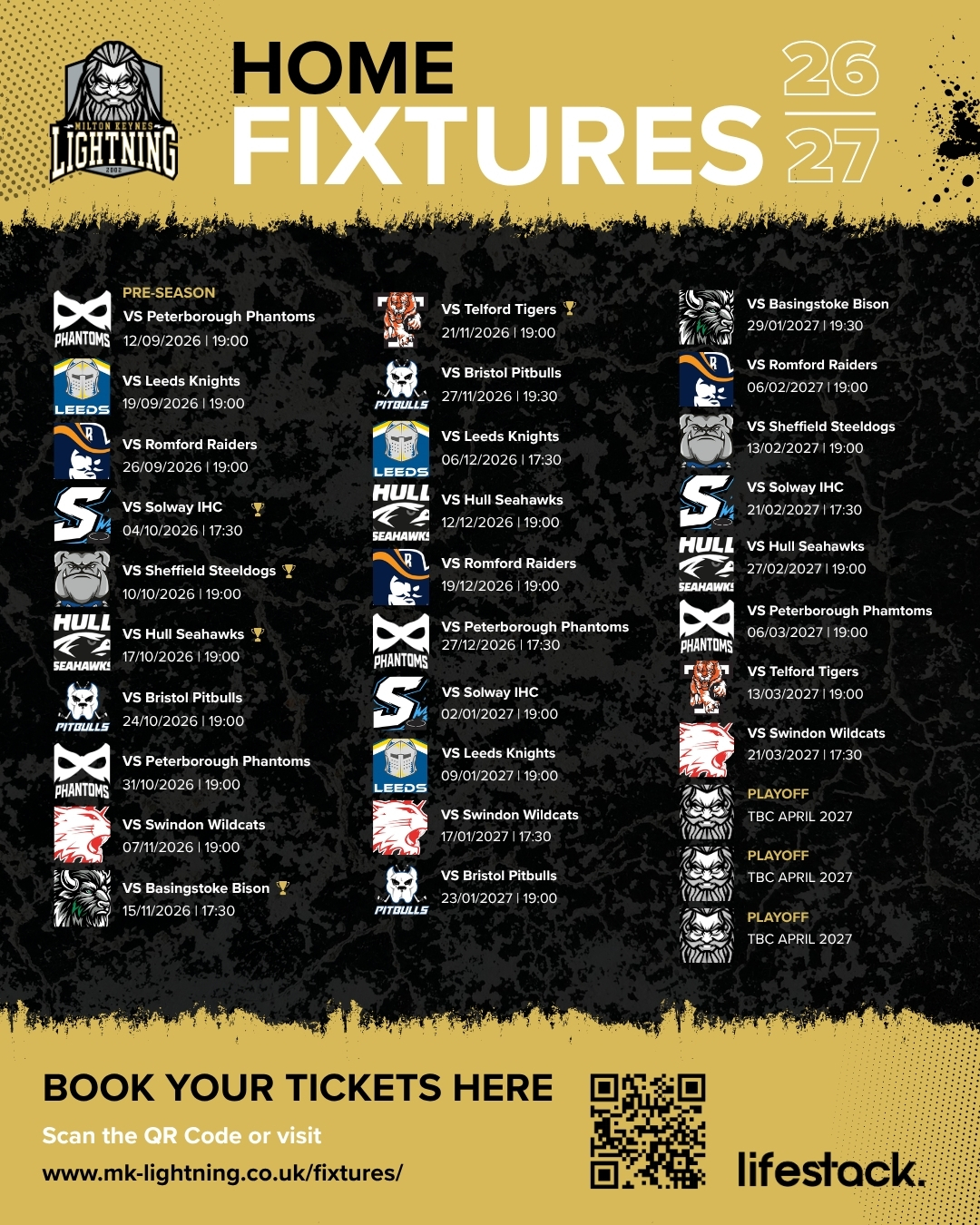lifestack MK Lightning home games 26/27 season